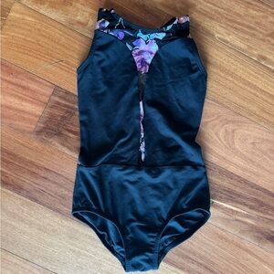 Black Floral Leotard